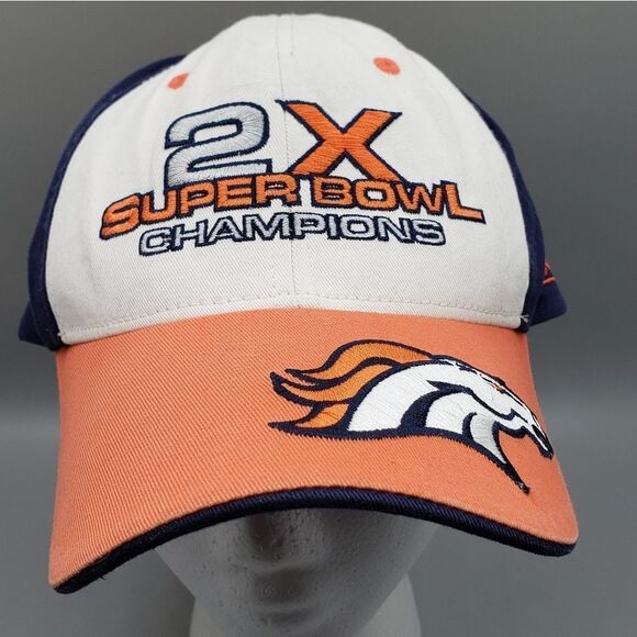 Denver Broncos 2 Time 2x Superbowl Champs Mens hat cap rbk Adjustable XXX11 32 - Picture 1 of 7